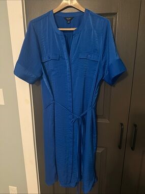 Simply Vera Vera Wang Royal Blue Midi Shirt Dress